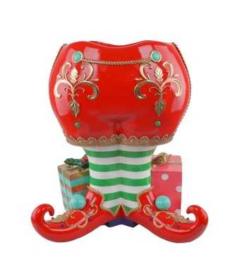 Base per Albero di Natale con Gambe Elfo in Resina H.65 cm