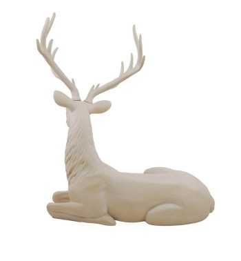 Renna Natalizia Seduta in Resina Beige H.126 cm