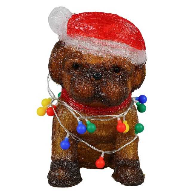 Cagnolino Natalizio Luminoso H.34 cm