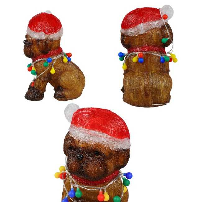 Cagnolino Natalizio Luminoso H.34 cm