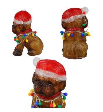 Cagnolino Natalizio Luminoso H.34 cm