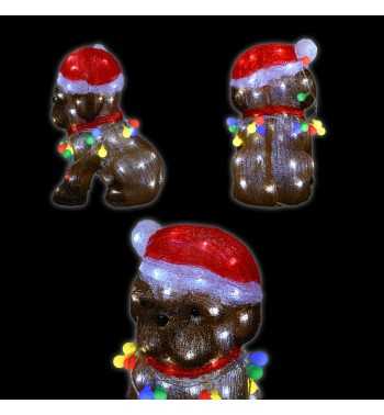 Cagnolino Natalizio Luminoso H.34 cm