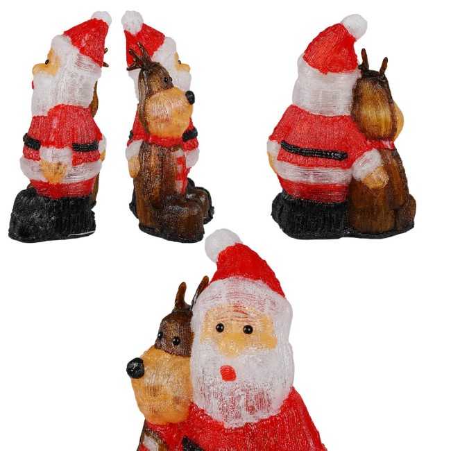 Babbo Natale e Cagnolino Luminoso H.47 cm