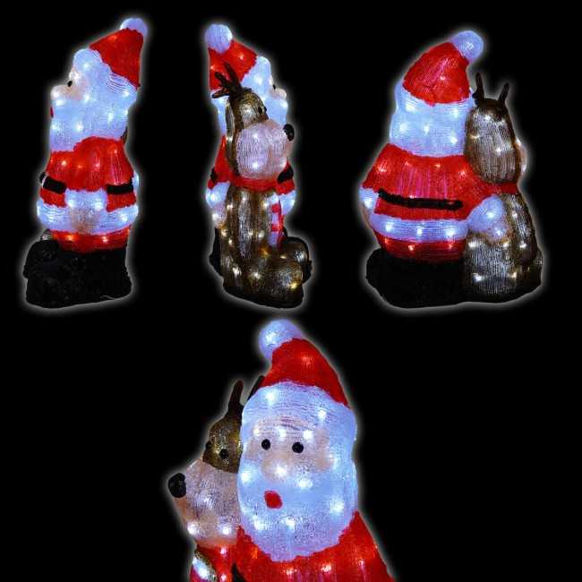 Babbo Natale e Cagnolino Luminoso H.47 cm