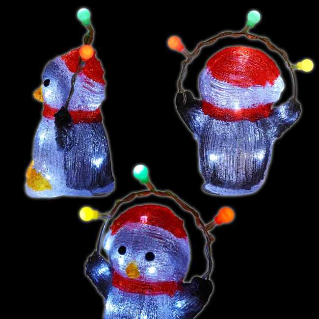 Pinguino Luminoso Natalizio H.22 cm