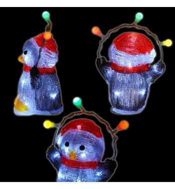 Pinguino Luminoso Natalizio H.22 cm