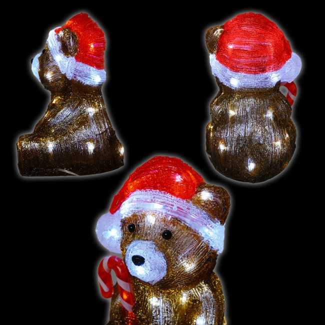 Orsetto Luminoso Natalizio H.24 cm