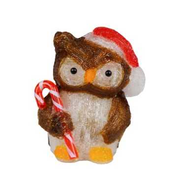 Gufo Luminoso Natalizio H.24 cm