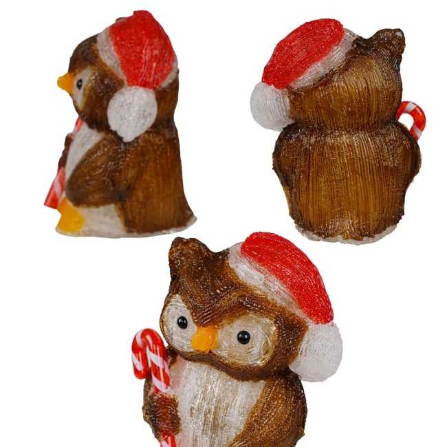 Gufo Luminoso Natalizio H.24 cm