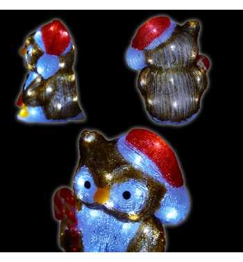 Gufo Luminoso Natalizio H.24 cm