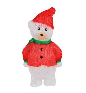 Orso Bianco Luminoso Natalizio H.60 cm