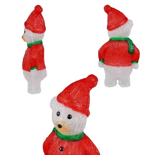 Orso Bianco Luminoso Natalizio H.60 cm