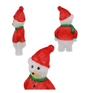 Orso Bianco Luminoso Natalizio H.60 cm