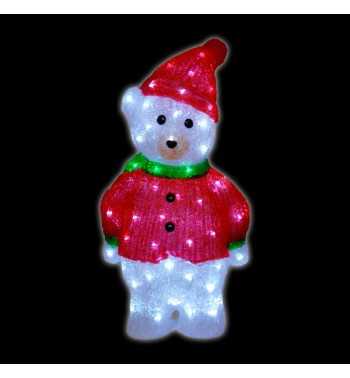 Orso Bianco Luminoso Natalizio H.60 cm