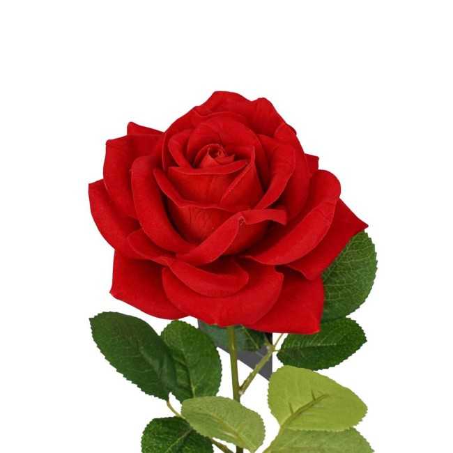 Rosa Rossa Artificiale in Velluto H.68 cm