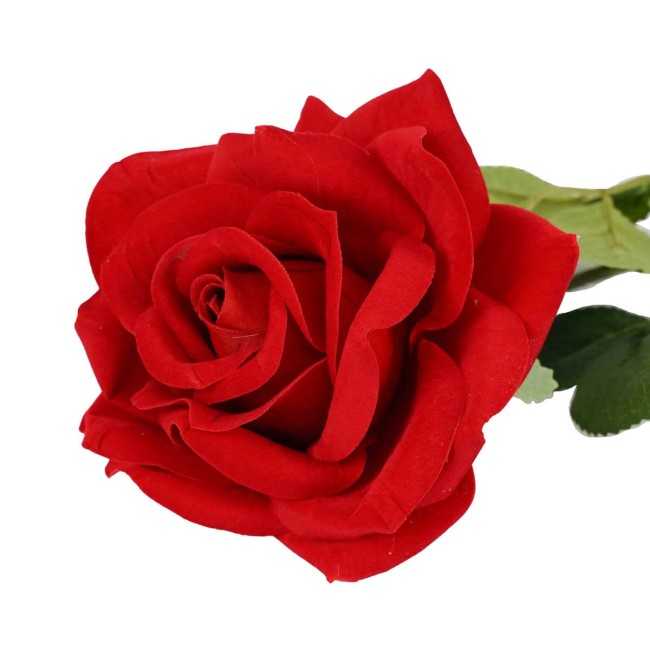 Rosa Rossa Artificiale in Velluto H.68 cm
