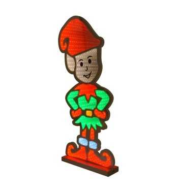 Elfo Natalizio Luminoso 3D con Effetto Infinity Mirror 3 Misure