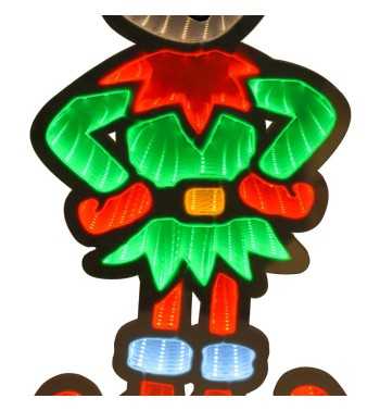 Elfo Natalizio Luminoso 3D con Effetto Infinity Mirror 3 Misure