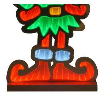 Elfo Natalizio Luminoso 3D con Effetto Infinity Mirror 3 Misure