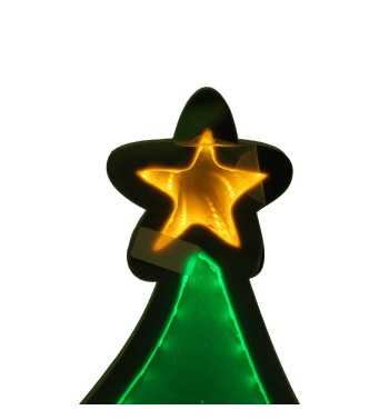 Alberello di Natale Luminoso 3D con Effetto Infinity Mirror