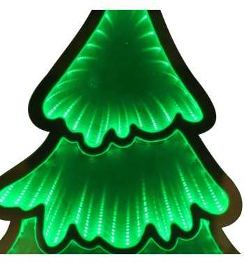 Alberello di Natale Luminoso 3D con Effetto Infinity Mirror