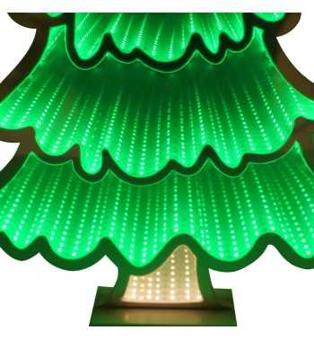 Alberello di Natale Luminoso 3D con Effetto Infinity Mirror
