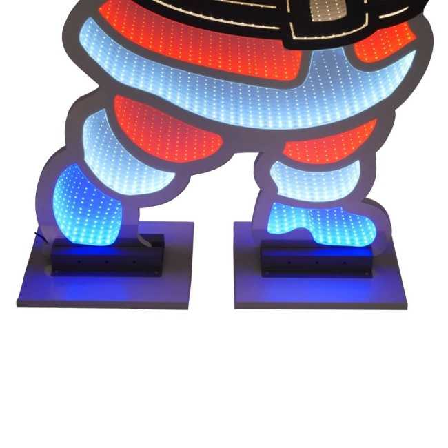 Babbo Natale Luminoso 3D con Effetto Infinity Mirror 3 Misure