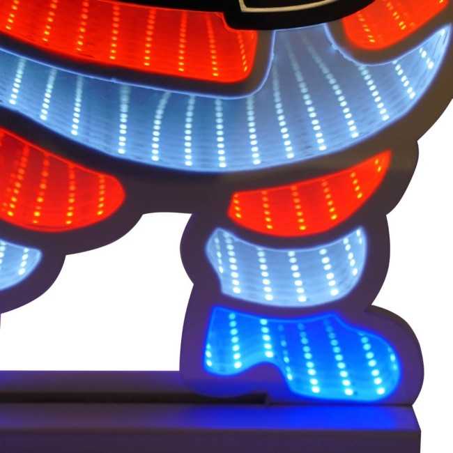 Babbo Natale Luminoso 3D con Effetto Infinity Mirror 3 Misure