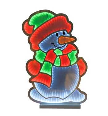 Pupazzo di Neve Luminoso 3D con Effetto Infinity Mirror 3 Misure
