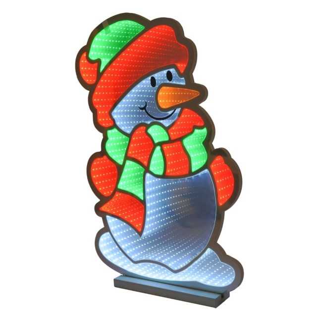 Pupazzo di Neve Luminoso 3D con Effetto Infinity Mirror 3 Misure