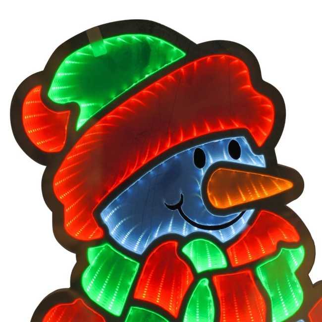 Pupazzo di Neve Luminoso 3D con Effetto Infinity Mirror 3 Misure