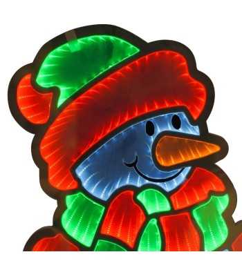 Pupazzo di Neve Luminoso 3D con Effetto Infinity Mirror 3 Misure