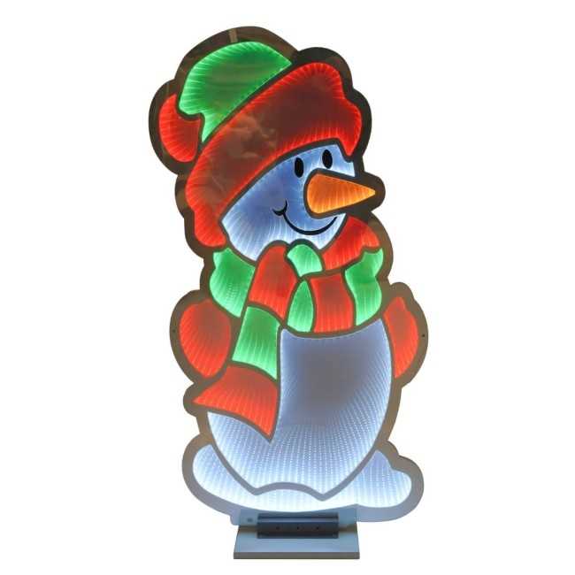 Pupazzo di Neve Luminoso 3D con Effetto Infinity Mirror 3 Misure