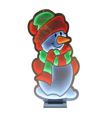 Pupazzo di Neve Luminoso 3D con Effetto Infinity Mirror 3 Misure