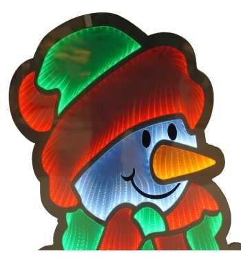 Pupazzo di Neve Luminoso 3D con Effetto Infinity Mirror 3 Misure