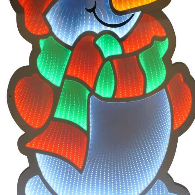 Pupazzo di Neve Luminoso 3D con Effetto Infinity Mirror 3 Misure