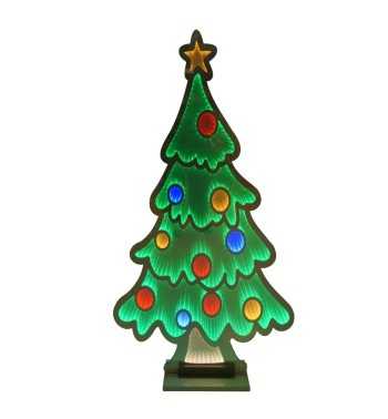 Albero di Natale Luminoso 3D con Effetto Infinity Mirror