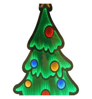 Albero di Natale Luminoso 3D con Effetto Infinity Mirror