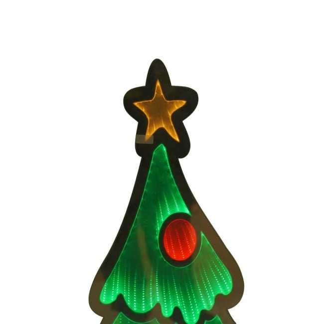 Albero di Natale Luminoso 3D con Effetto Infinity Mirror