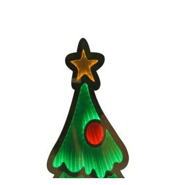 Albero di Natale Luminoso 3D con Effetto Infinity Mirror