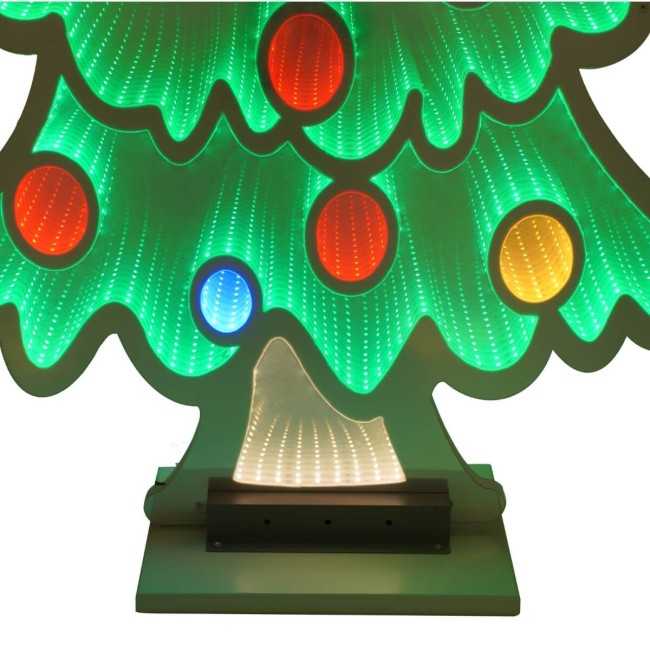 Albero di Natale Luminoso 3D con Effetto Infinity Mirror