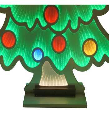Albero di Natale Luminoso 3D con Effetto Infinity Mirror