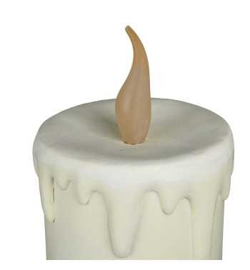 Candela Natalizia Bianca con Led in Resina H.55,7 cm