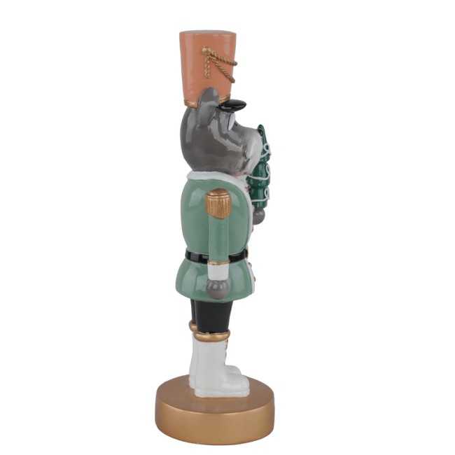 Cane Schiaccianoci Natalizio in Resina con Alberello H.22,5 cm