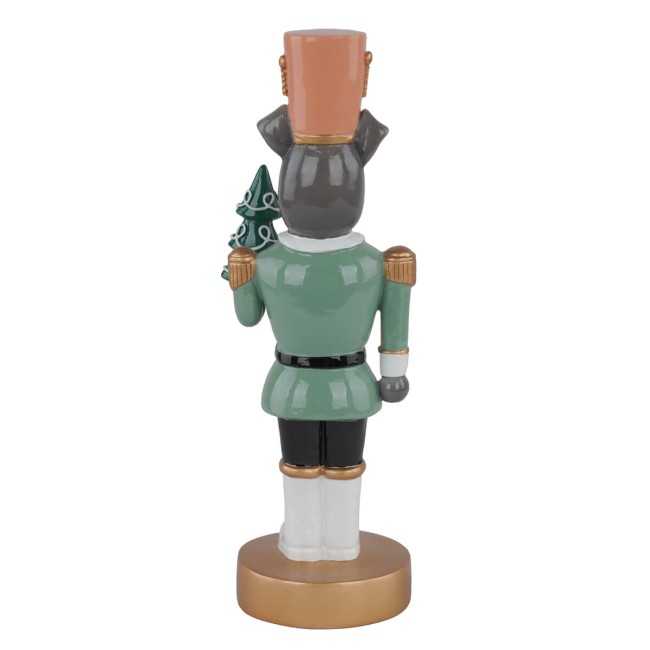 Cane Schiaccianoci Natalizio in Resina con Alberello H.22,5 cm