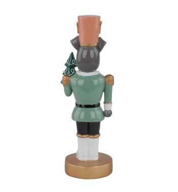 Cane Schiaccianoci Natalizio in Resina con Alberello H.22,5 cm