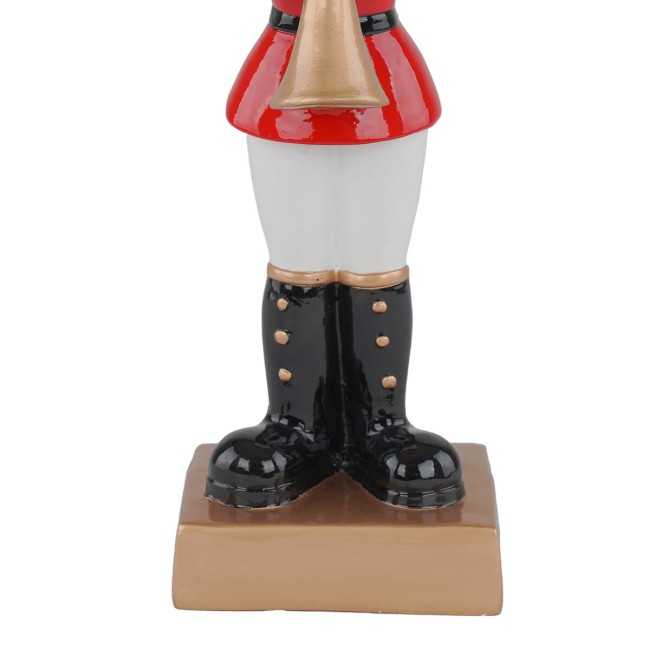 Renna Schiaccianoci Natalizia in Resina con Tromba H.27,5 cm