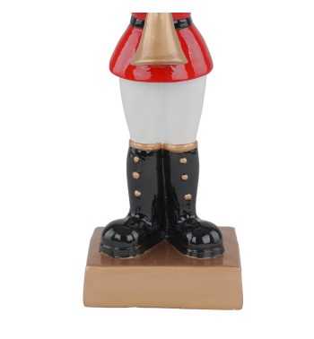 Renna Schiaccianoci Natalizia in Resina con Tromba H.27,5 cm