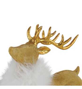 Renna Natalizia Dorata in Resina H.16 cm