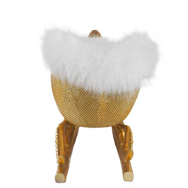 Slitta Natalizia Dorata in Resina H.15 cm